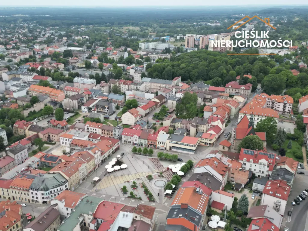 Chrzanów rynek z lotu ptaka